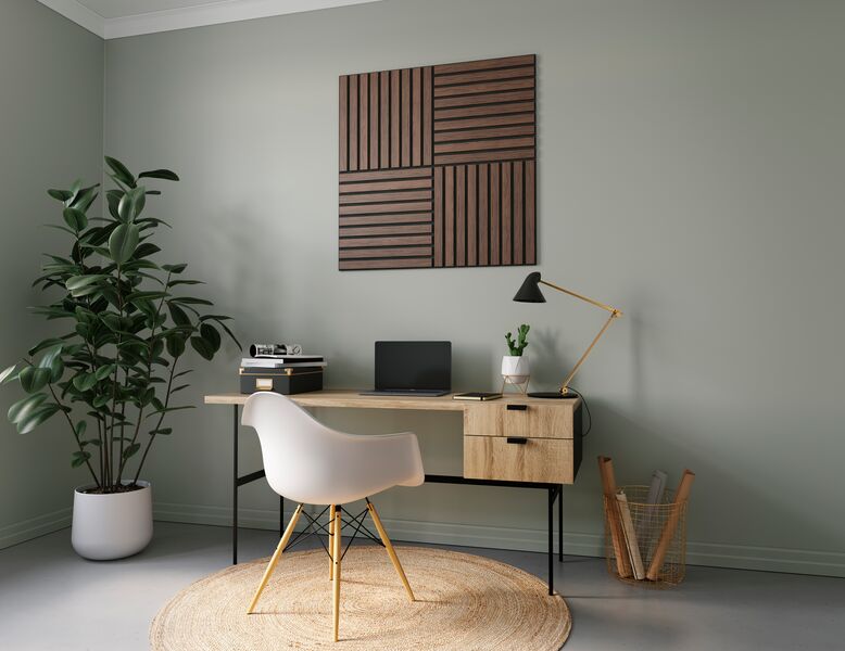 Decowall Acoustic Tile Walnoot 50x50 cm, 4 stuks