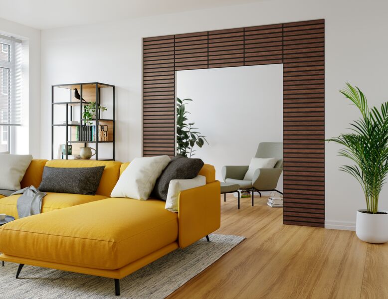 Decowall Acoustic Tile Walnoot 50x50 cm, 4 stuks