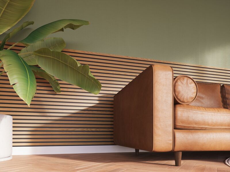 Decowall Acoustic Brons Eiken 260x30 cm, 2 stuks